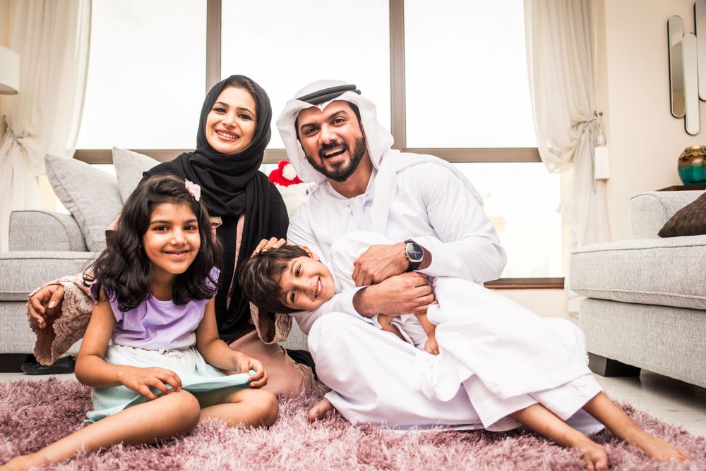 Arab Family Smiling: A Joyful Moment Captured
